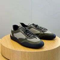 Chaussures de marche rétro pour hommes en cuir véritable de haute qualité, légères, avec empeigne en maille, lacets élastiques et semelle en caoutchouc antidérapante