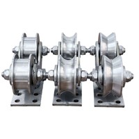 Poulie à double roue moderne en acier inoxydable 304 201 avec support de roulement à gorge V/U/H optionnel, faible bruit, pour entrepôt