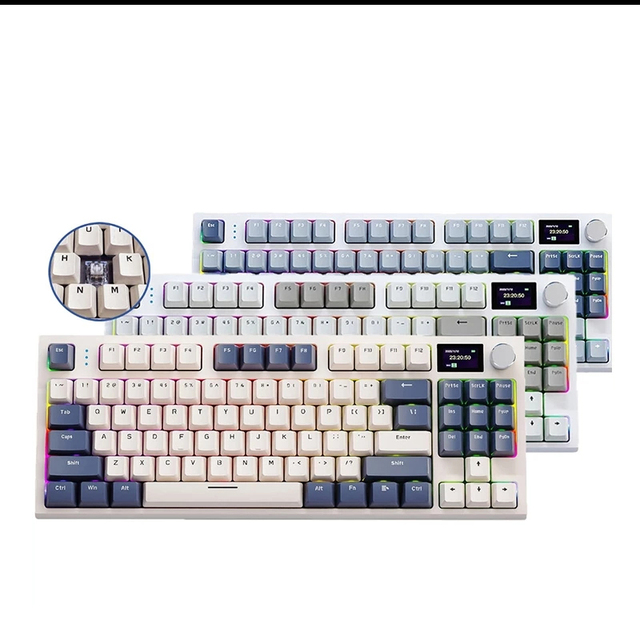 Attack Shark K86 Wireless RGB Backlit Hot-Swappable Mechanical BT/2.4g Display Volume Rotary Button Games Mechanical Keyboard