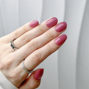AIERFEI Diseño Piezas de <span class=keywords><strong>manicura</strong></span> <span class=keywords><strong>Rosa</strong></span> brillante <span class=keywords><strong>Uñas</strong></span> postizas <span class=keywords><strong>cortas</strong></span> Color sólido Prensa en las <span class=keywords><strong>uñas</strong></span> - Product Image 3