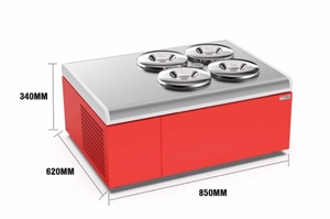 Vitrine à glace HODUWISE en acier inoxydable, comptoir de comptoir, armoire à baril, M4, petite vitrine commerciale, congélateur personnalisé pour gelato - Product Image 3