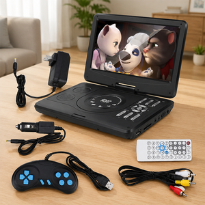 เครื่องเล่นซีดีแบบพกพาขนาด 10.1 นิ้ว 16:9 1080P HD พร้อมพอร์ต USB 2.0 สำหรับความบันเทิงในชุมชน รวมสาย AV และสายไฟ - Product Image 1