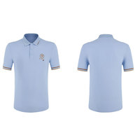 Polo en coton pour homme, vente chaude 2026, couleur personnalisée bleu et blanc, broderie et impression sur polo