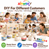 Kit de Pintura de Macetas de Cerámica para Suculentas, Personalizable, Estilo Estético para Niñas, Manualidades, Juego Educativo STEM, Idea de Regalo de Cumpleaños