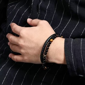 New Multi-layer Stainless Steel <b>Bead</b> Braided <b>Bracelets</b> Men Jewelry Accessories Leather <b>Bracelet</b> - Product Image 2