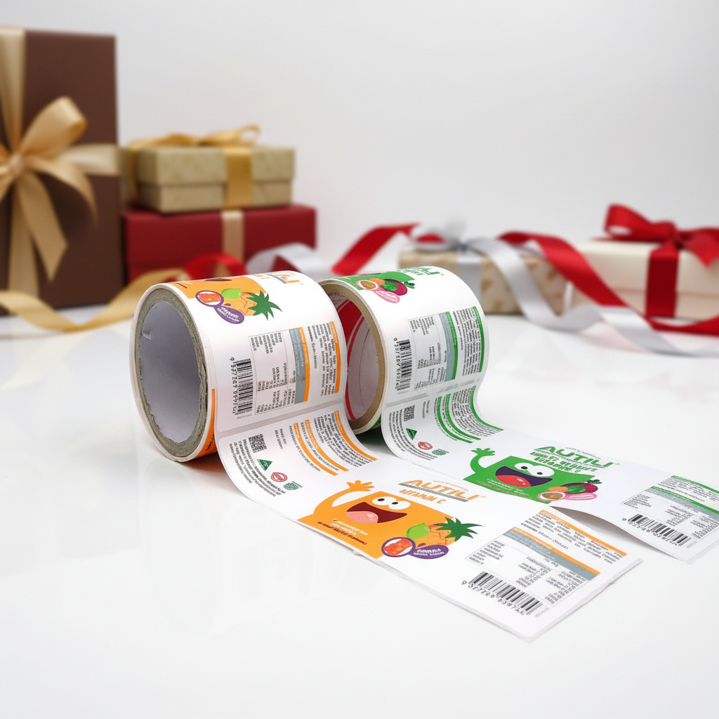 Custom Self-Adhesive Waterproof Matte Multi-color Food Packaging Labels & Price Tags with Custom Shape