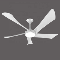 Ventilateur de plafond LED 52 pouces avec télécommande, moteur BLDC, 5 pales, silencieux, avec minuterie pour chambre à coucher