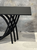 Table console française en bois massif Table d'entrée rectangulaire noire pour décoration intérieure de la maison pour le salon
