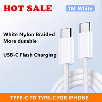 Kabel Pengisian Daya TPE/Nylon Tipe-C ke Tipe-C Berkualitas Tinggi 60W 1M/1.5M/2M Pengisian Cepat PD untuk iPhone 15/17 Pro Max & iPad