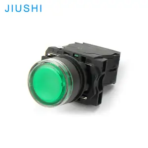 Kelly 24v220v Flat head silver contact push button switch illuminated mounting hole 22mm LED green XB5-AW3361 CHINA