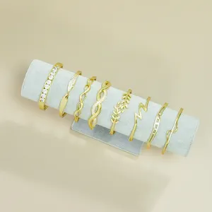 Trang Sức Thời Trang Vòng Tay Mở Điều Chỉnh Hạt Charm Zirconia Đá Quý Lấp Lánh Hình Trái Tim Bằng Đồng Mạ Vàng Vòng Tay Cz Cho Nữ