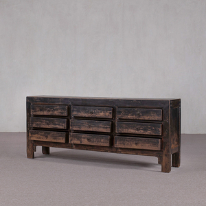 Armoire basse à 9 tiroirs de style farmhouse, commode en bois vieilli pour <span class=keywords><strong>salon</strong></span> et salle à manger - Product Image 3