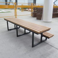 Banc de parc moderne en bois et métal, personnalisé en usine, pour intérieur/extérieur, idéal pour centre commercial, salle de bain, confortable pour la détente, table de pique-nique