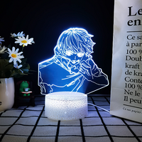 Prix de gros Charmant projecteur de lumière nocturne 3D d'anime Lampe de nuit personnalisée Support en acrylique pour le bureau des enfants