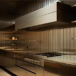 เฟอร์นิเจอร์ครัวสำเร็จรูปสไตล์อิตาเลียนหรูหราทันสมัยสำหรับโรงแรมเชิงพาณิชย์ ชุดตู้เก็บของติดผนังพร้อมไอส์แลนด์สำหรับห้องนั่งเล่น - Product Image 4