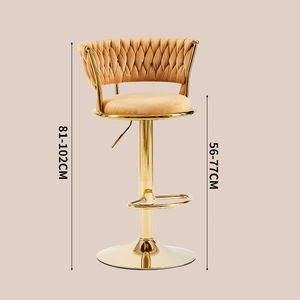 Tabourets de bar pivotants en cuir, style luxe léger et moderne, avec dossier, hauteur réglable, structure en <span class=keywords><strong>acier</strong></span> inoxydable, pour salle à manger et salon - Product Image 3