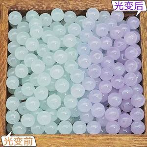 Cuentas de vidrio de 10 mm de color rojo brillante, sensibles a los rayos UV, que cambian de color, 6 colores aleatorios, cuentas dispersas para la fabricación de joyería DIY. - Product Image 4