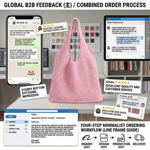 Sac fourre-tout tricoté personnalisé avec logo SHINY, sac à main au <span class=keywords><strong>crochet</strong></span> ajouré, sac classique à cordon, concept zéro déchet, sac de plage en filet pour l'été - Product Image 6