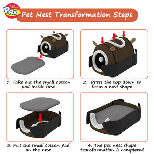 Prodigy Groot handel Verwijderbare Cartoon Katzen haus Reisbed Zacht Huisdier Bett Benodigdheden - Product Image 6