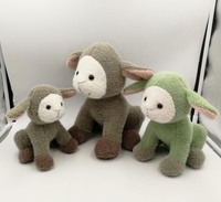 OEM/ODM vente en gros, jouet en peluche de 9 pouces en forme d'animaux sauvages, mouton et agneau en couleurs, bons amis pour enfants