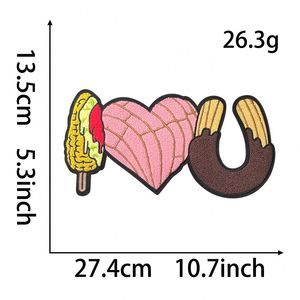 Stock Big Size 28cm <b>Iron</b> on Chenille Embroidered Baseball Cute Ghost Heart Valentine Patch for T-shirt Hoodies - Product Image 5