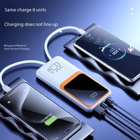 Batterie externe haute capacité 30000mAh avec câbles, charge rapide PD 22.5W, écran LED, station d'alimentation portable USB