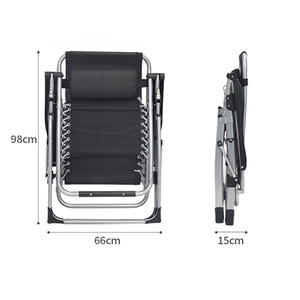 Fauteuil inclinable pliable <span class=keywords><strong>pour</strong></span> balcon extérieur et usage domestique Confort des personnes âgées <span class=keywords><strong>Bain</strong></span> <span class=keywords><strong>de</strong></span> <span class=keywords><strong>soleil</strong></span> Dossier noir - Product Image 2