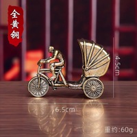 Ornements en laiton, tricycles à propulsion humaine, modèles rétro pour salon, décorations créatives pour le bureau, 1 pièce