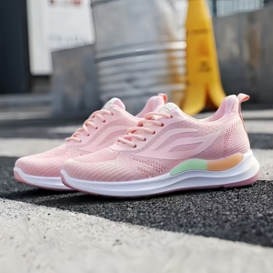 Nouvelles chaussures de sport légères et respirantes pour femmes 2026, chaussures de course en tissu Fly Woven, chaussures blanches pour femmes à semelle souple antidérapante - Product Image 3