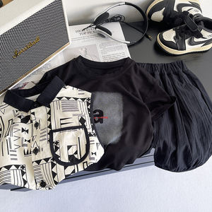 <strong>2026</strong> Kids <strong>Boy</strong> Summer Cotton Cartoon Print Short Set Children Outfits <strong>Boy's</strong> TEE + Shorts <strong>Garment</strong> - Product Image 2