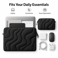 Ensemble de housses matelassées personnalisées pour ordinateur portable, étui rembourré pour ordinateur portable avec pochette d'accessoires assortie