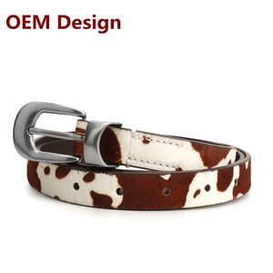 OEM ODM Diseño <span class=keywords><strong>Western</strong></span> Metal Pin Hebilla Pony CRIN Cinturón de cuero personalizado para hombres Mujeres Cinturón personalizado - Product Image 1