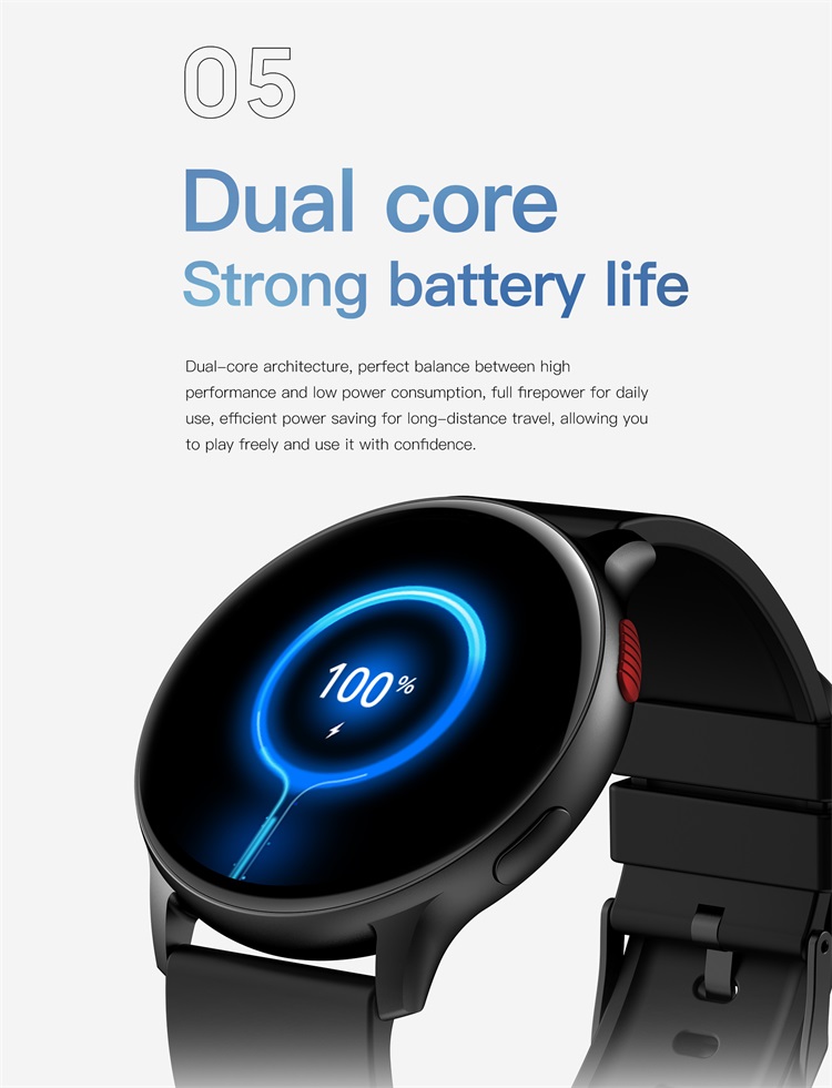 ZL40 1.43 inch round AMOLED screen CPU SicheSF551-QFN 220 MAH 100+ sports modes BT call phone smart watch Dafit smartwatch