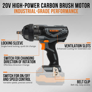 Clé à chocs sans fil KSEIBI de haute qualité KDS 20V-400 pour serrage <span class=keywords><strong>ou</strong></span> démontage de boulons, vis et fixations, tournevis électrique - Product Image 2