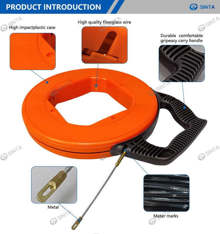 100Ft Electrical Cable Puller 4mm X 30m Fish Tape Reel Wire