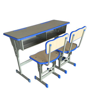 Juego de escritorio y silla de estudiante de dos asientos modernos para escuela primaria secundaria clase de entrenamiento banco de aula para oficina en casa o dormitorio - Product Image 2