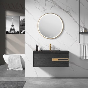 VAMA — armoire de salle de bain mural moderne de 1000mm, armoire avec surface en pierre de ce comptoir 305100 - Product Image 1