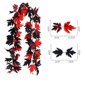 Automne Style Citrouille Vigne Artificielle Soie Érables Feuilles Guirlande Pour Noël Thanksgiving Manteau Cheminée Récolte Décoration - Product Image 2