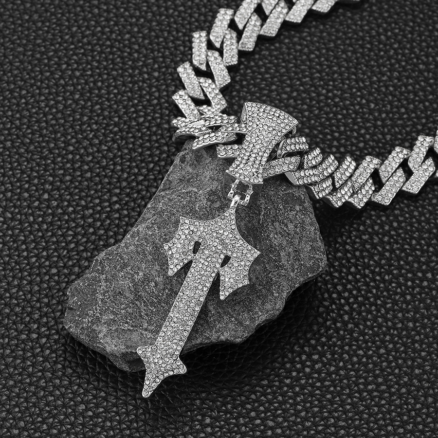 NL2191 Crystal Sword Men Necklace - Hip Hop Jewelry Stock