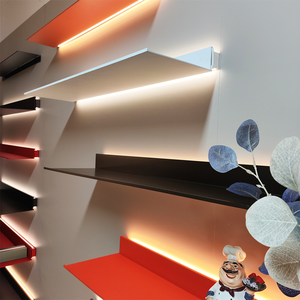 Estante de libros Led blanco de Metal de 3 capas montado <span class=keywords><strong>en</strong></span> el techo, esquina de pared dorada, barra de licor, Perfumes, esmalte de uñas, estante de oro rosa para exhibición - Product Image 1