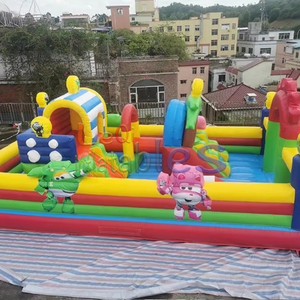 Château de trampoline Super Wings prix direct d'usine avec toboggan lit rebondissant familial pour enfants publicité fête en plein air - Product Image 1