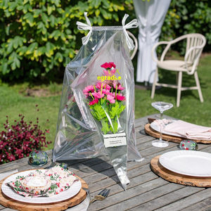 Fábrica al por mayor 100% Biodegradable Totalmente transparente <span class=keywords><strong>PLA</strong></span> PBAT Bolsa de plástico <span class=keywords><strong>triangular</strong></span> Bolsa de flores compostable <span class=keywords><strong>a</strong></span> prueba de humedad - Product Image 3