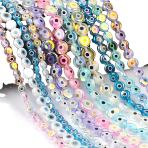 Cuentas de Vidrio y Cristal de 6mm Coloridas para Collares y Joyería Ocular - Product Image 1