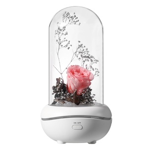 <span class=keywords><strong>Diffusore</strong></span> di Aromi Creativo <span class=keywords><strong>con</strong></span> <span class=keywords><strong>Fiore</strong></span> Eterno in Plastica, Illuminazione Ambientale a Sette Colori, Telecomandato, Alimentato USB, Lampada Aromatica per Casa - Product Image 2