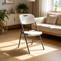 Chaises pliantes haut de gamme empilables au design moderne, chaise de salle à manger en PP+Métal, pour mariage et loisirs
