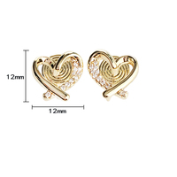 Boucles d'oreilles clips plaqué or 18 carats en forme de cœur, pavé de zircone cubique, invisibles et sans douleur pour oreilles non percées, inaltérables, 2026 FactoryGift Clip on Charms