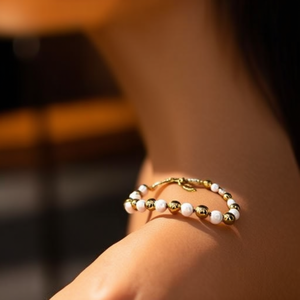 Fashion <b>Beaded</b> <b>Bracelet</b> 316L Stainless Steel PVD <b>Gold</b> Plating Sustainable Resistant Jewelry Accessory - Product Image 3