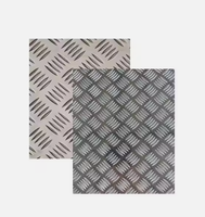 Lembaran Plat Aluminium Checker 4x8 Stucco 1100 1050 H24 Bermotif Embossed Tread untuk Platform Dek Trailer