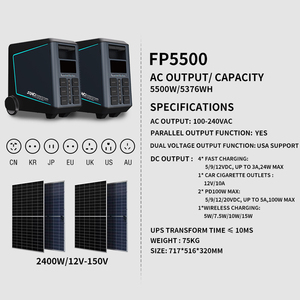 Station d'alimentation solaire portable 2000w 2400w 3600W, générateur solaire 5kw, charge rapide solaire pour la maison - Product Image 3