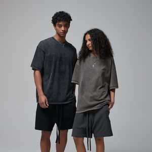 Camiseta de Manga Corta Unisex de Alta Calidad, 100% Algodón, 275G, Tejido de Punto, Estampado Informal, Estilo Vintage, Lavada, Lisa, Oversize, Desgastada - Product Image 2